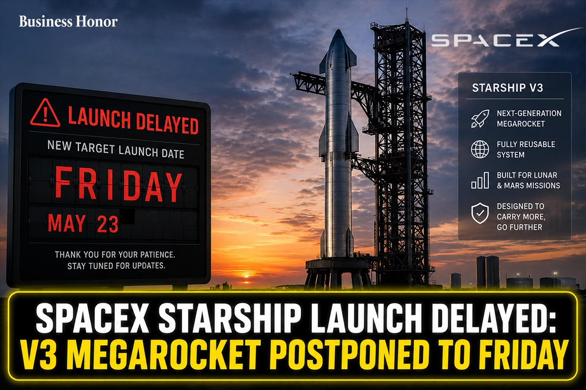 SpaceX Starship Launch Delayed: V3 Megarocket Postponed to Friday
